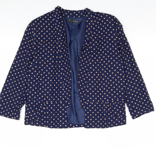 Atmosphere Womens Blue Polka Dot Jacket Blazer Size 12