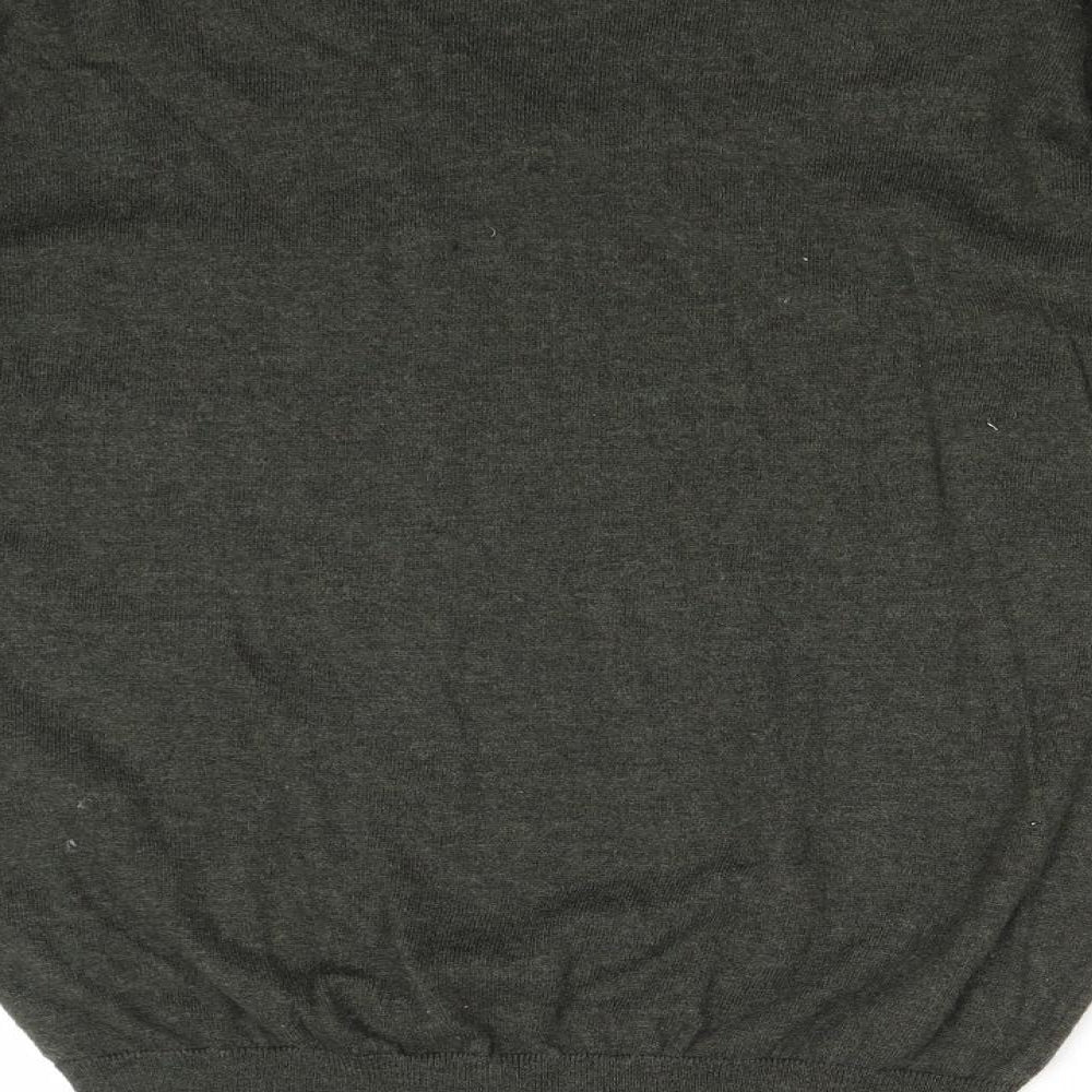 Marks and Spencer Womens Green V-Neck Cotton Pullover Jumper Size 10