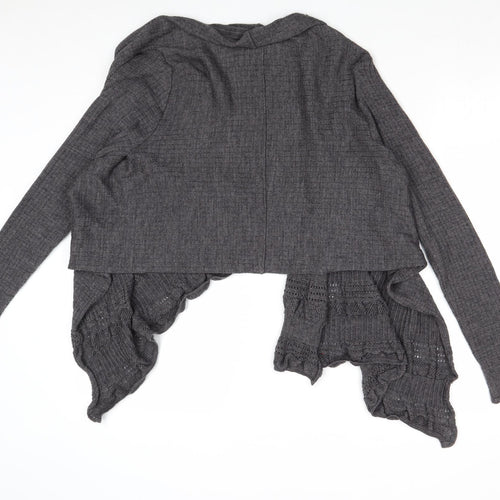 Lo Ri Womens Grey V-Neck Wool Cardigan Jumper Size L