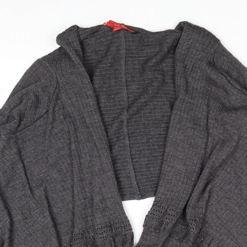 Lo Ri Womens Grey V-Neck Wool Cardigan Jumper Size L