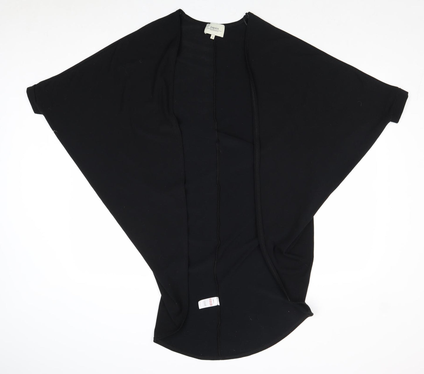 Papaya Womens Black V-Neck Polyester Cardigan Jumper Size S