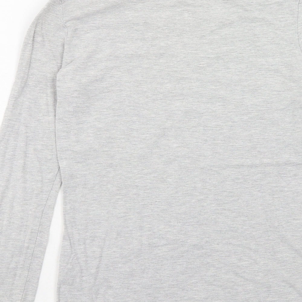 La Redoute Womens Grey Cotton Basic T-Shirt Size 4 V-Neck - Size 4-6