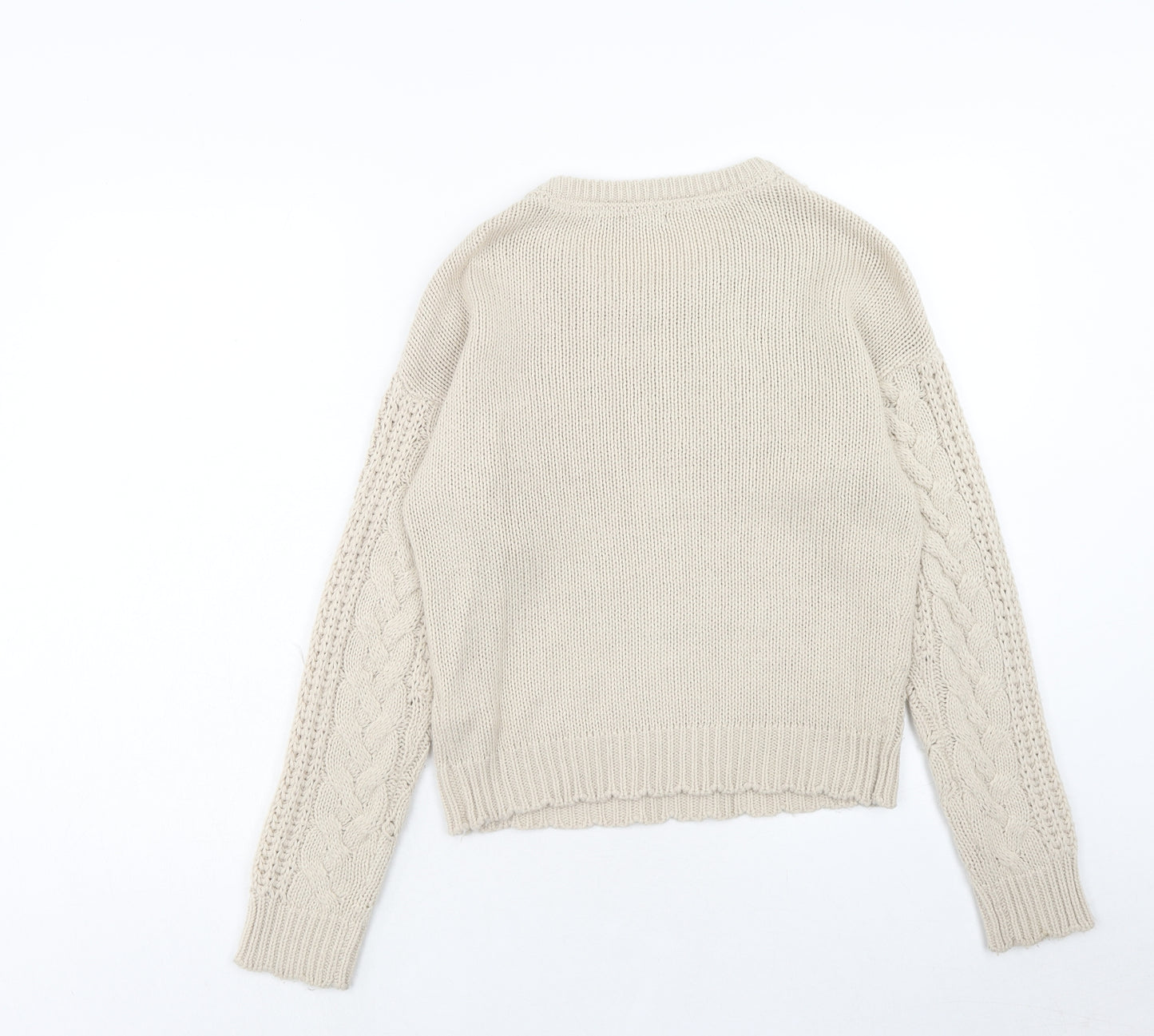 Atmosphere Womens Beige Round Neck Acrylic Pullover Jumper Size 12