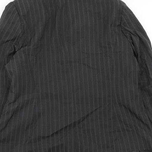 George Womens Grey Striped Polyester Jacket Blazer Size 16