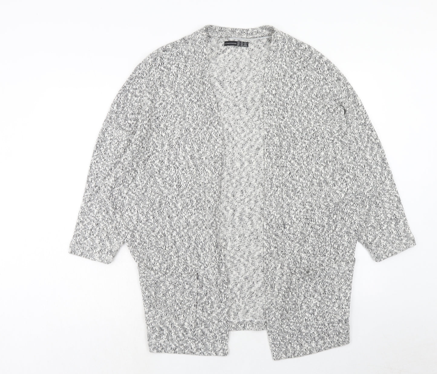 Atmosphere Womens Grey V-Neck Cotton Cardigan Jumper Size S