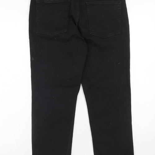 White Stuff Womens Black Cotton Straight Jeans Size 14 Regular Zip