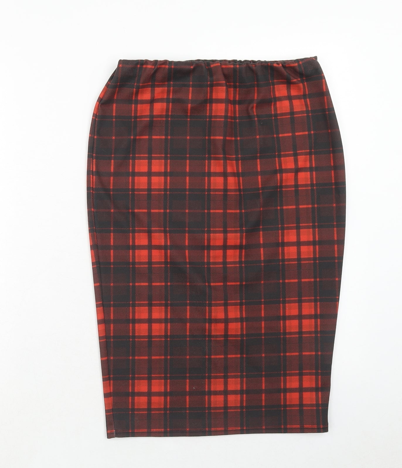 Papaya Womens Red Plaid Polyester Straight & Pencil Skirt Size 10