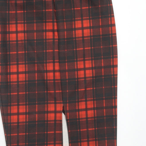 Papaya Womens Red Plaid Polyester Straight & Pencil Skirt Size 10