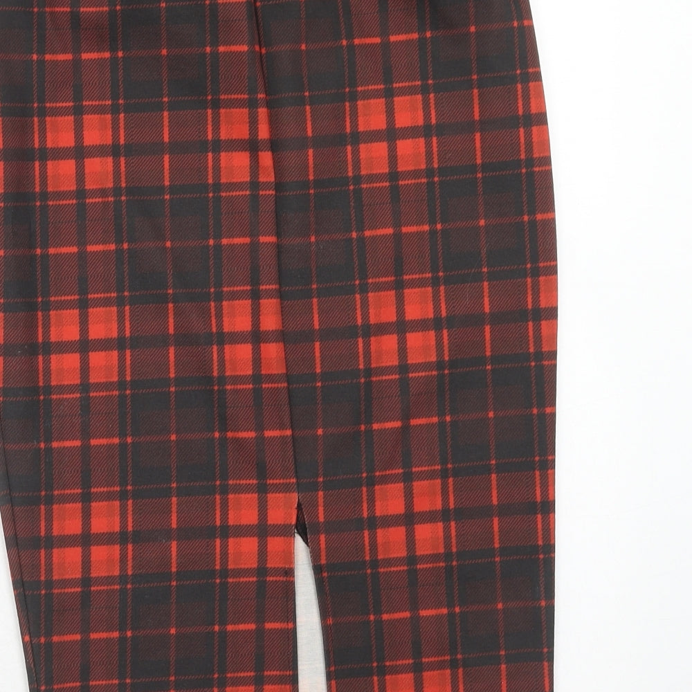 Papaya Womens Red Plaid Polyester Straight & Pencil Skirt Size 10
