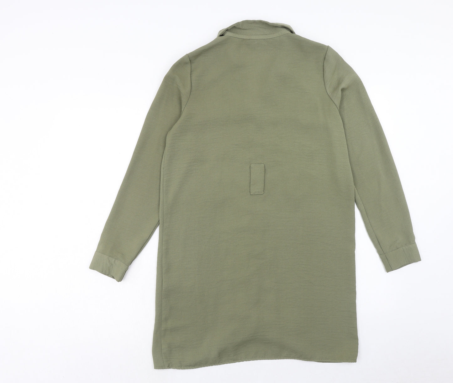 ASOS Womens Green Polyester Jacket Dress Size 6 Collared Button