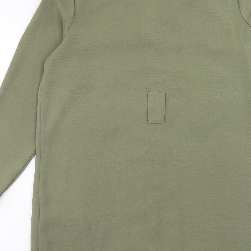 ASOS Womens Green Polyester Jacket Dress Size 6 Collared Button