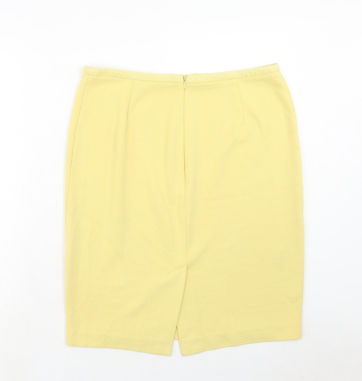 NEXT Womens Yellow Polyester A-Line Skirt Size 14 Zip