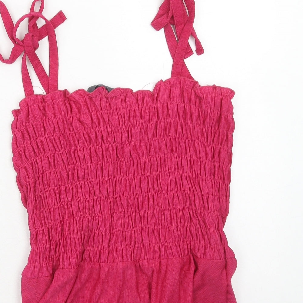 Primark Womens Pink Polyester Basic Tank Size M Square Neck - Size 12-14