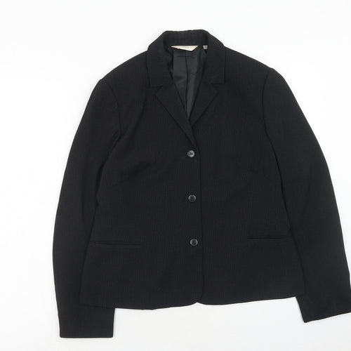 NEXT Womens Black Polyester Jacket Suit Jacket Size 14