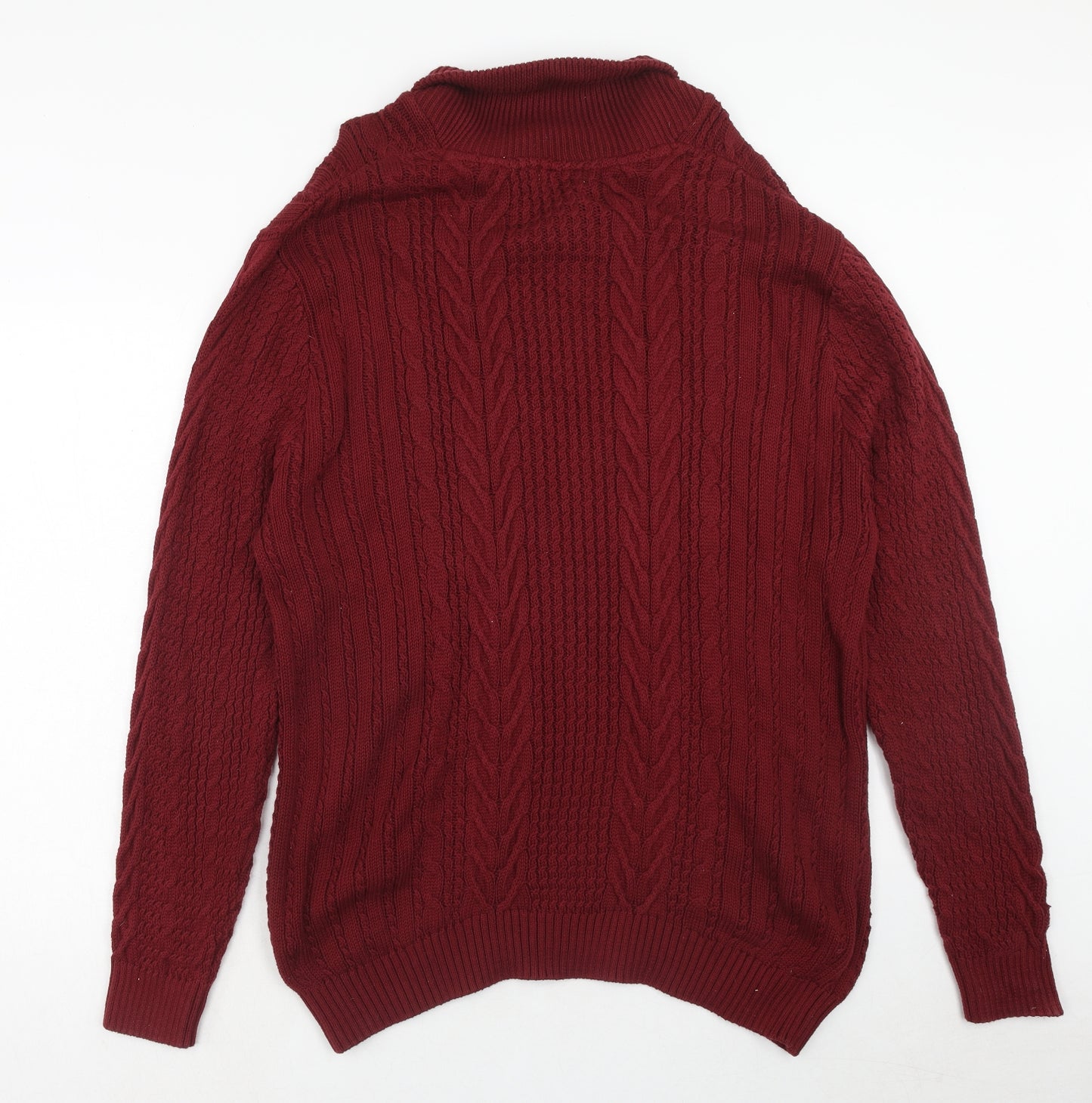 Jacamo Mens Red V-Neck Cotton Pullover Jumper Size 2XL Long Sleeve