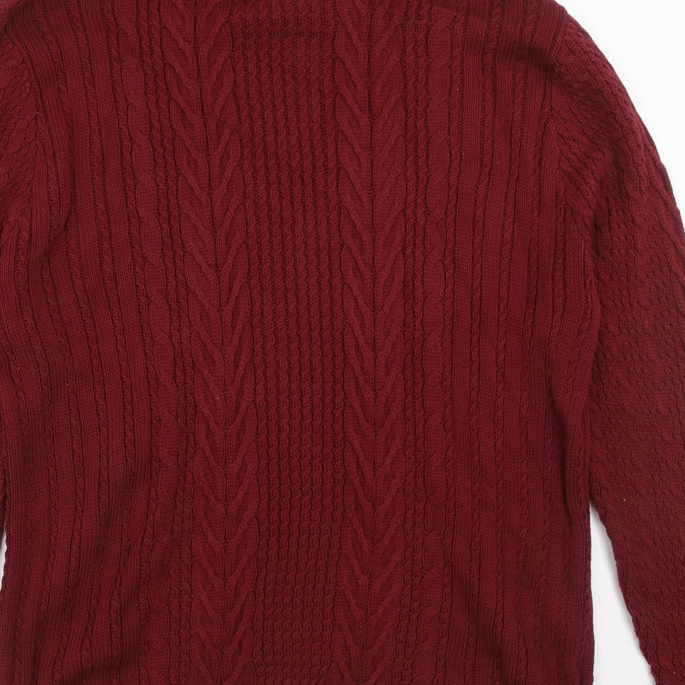Jacamo Mens Red V-Neck Cotton Pullover Jumper Size 2XL Long Sleeve