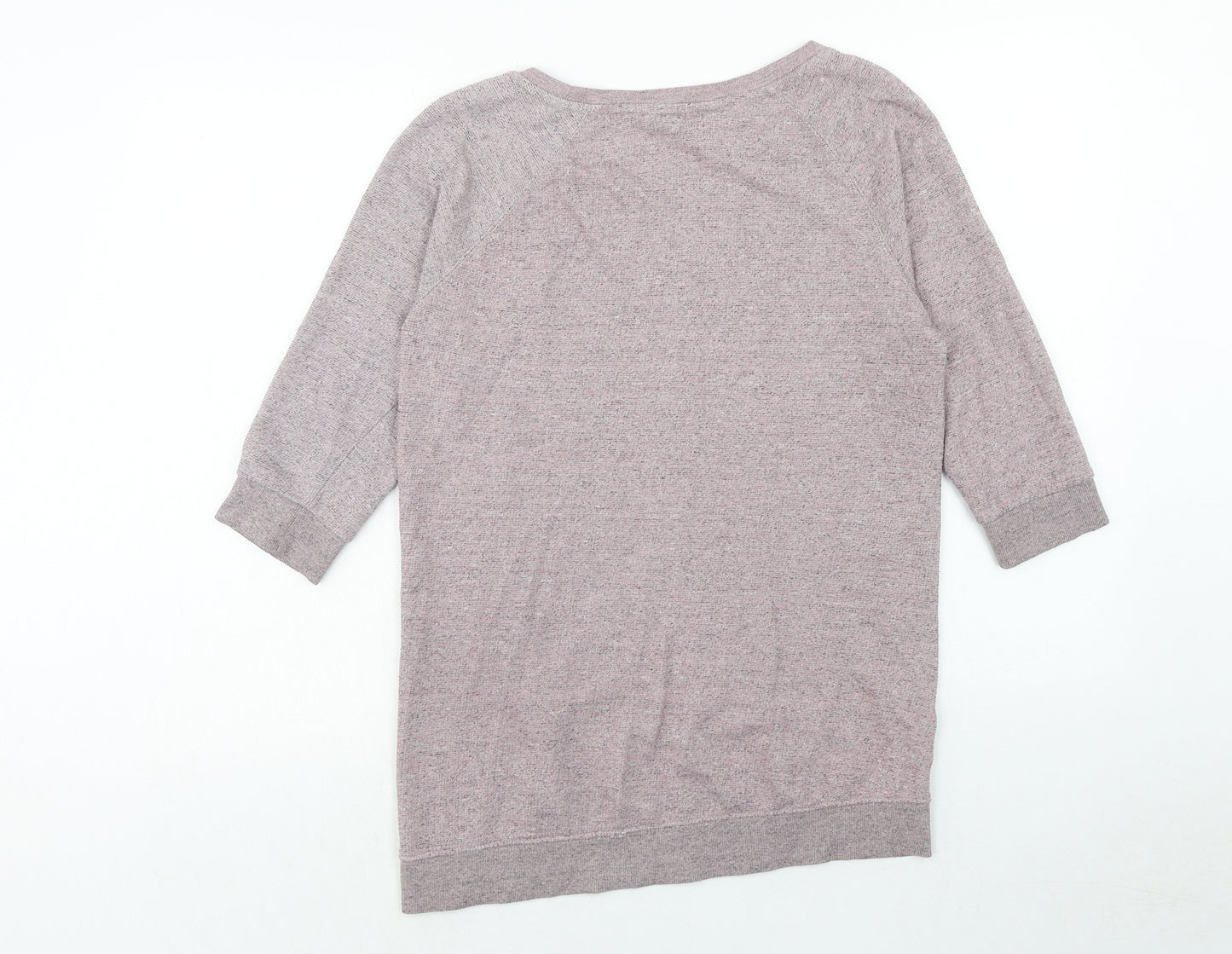 New Look Womens Pink Cotton Pullover Sweatshirt Size 10 Zip