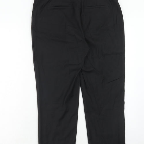 H&M Womens Black Polyester Dress Pants Trousers Size 32 in Regular Hook & Eye - Side Stripe Detail