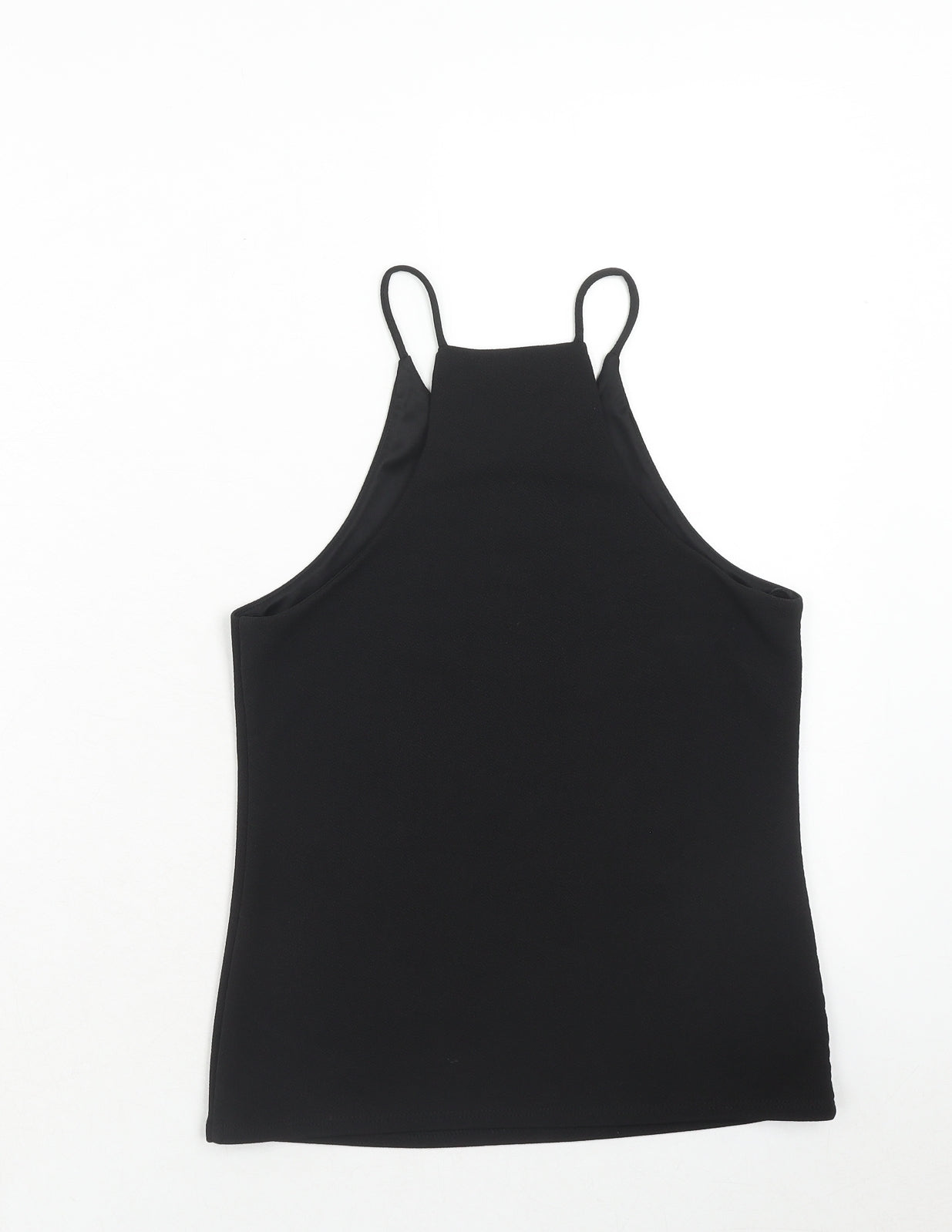 River Island Womens Black Polyester Basic Tank Size 10 Round Neck