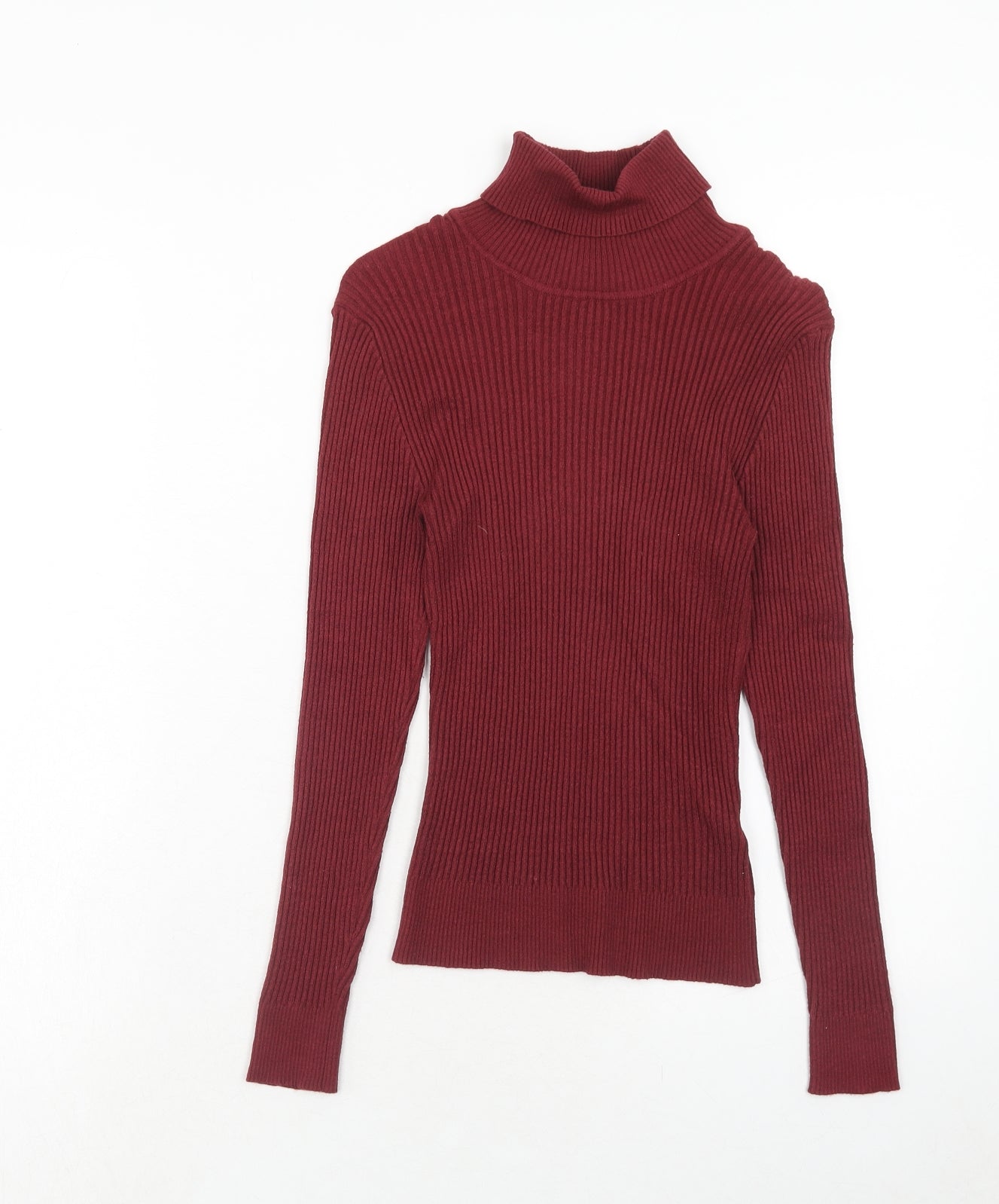 Primark Womens Red Roll Neck Viscose Pullover Jumper Size S - Size 10-12