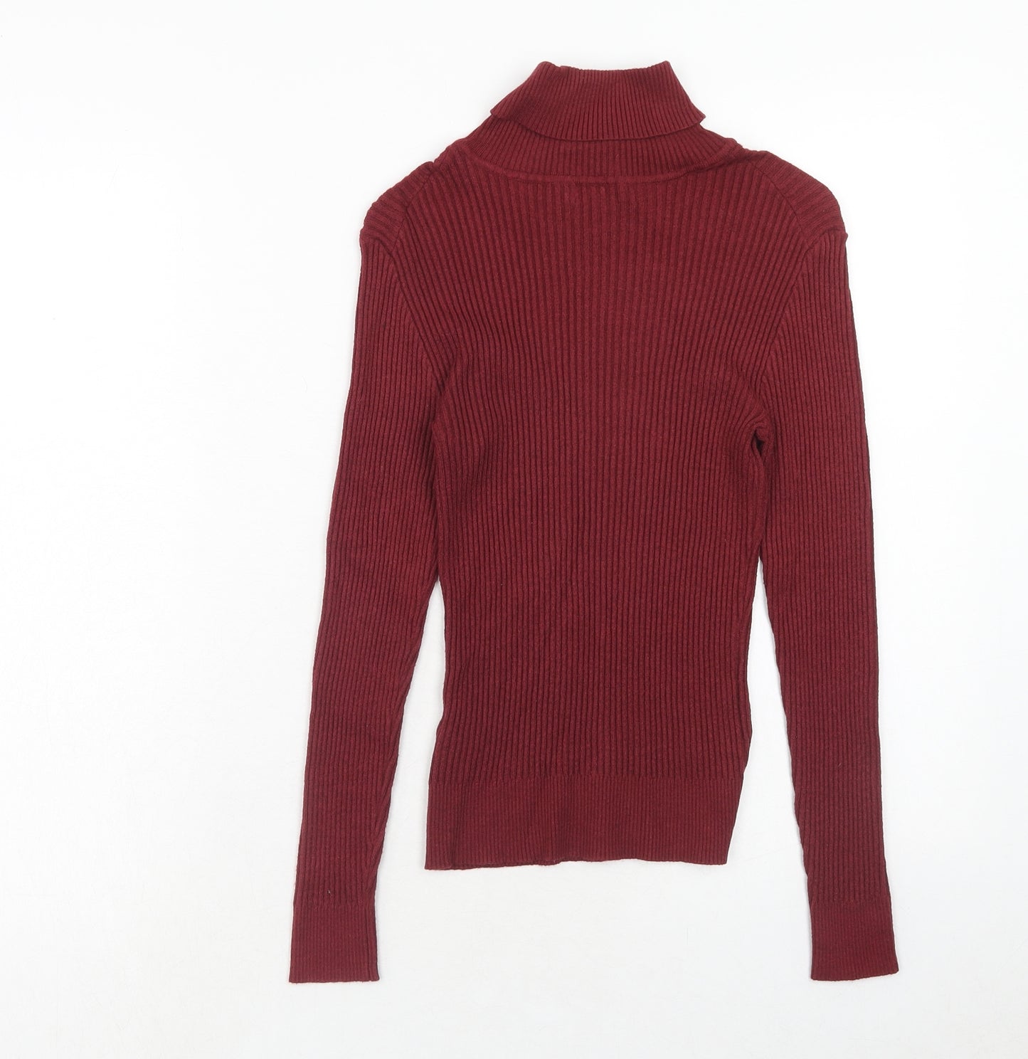 Primark Womens Red Roll Neck Viscose Pullover Jumper Size S - Size 10-12