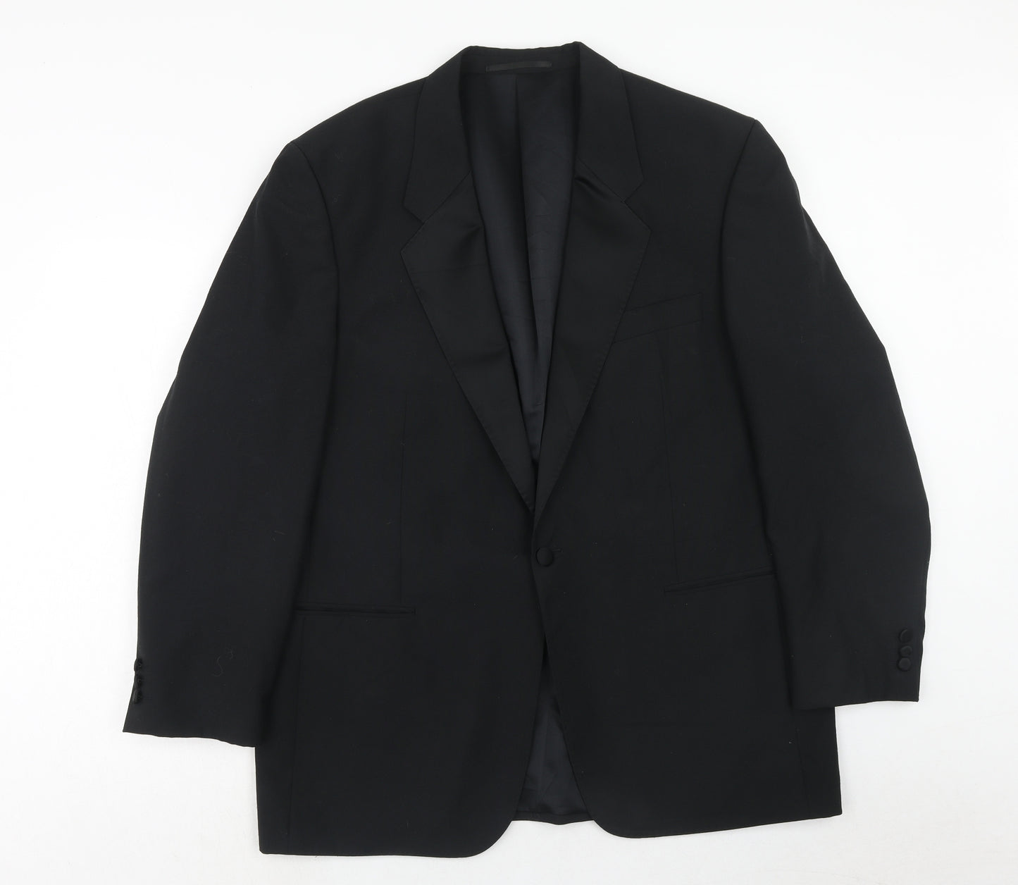 FH Mens Black Polyacrylate Fibre Jacket Suit Jacket Size 44 Regular