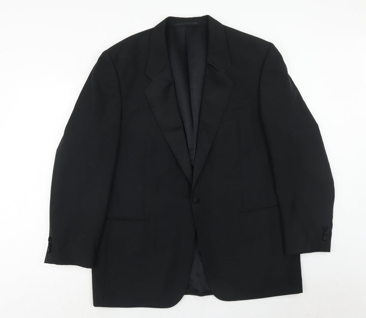 FH Mens Black Polyacrylate Fibre Jacket Suit Jacket Size 44 Regular