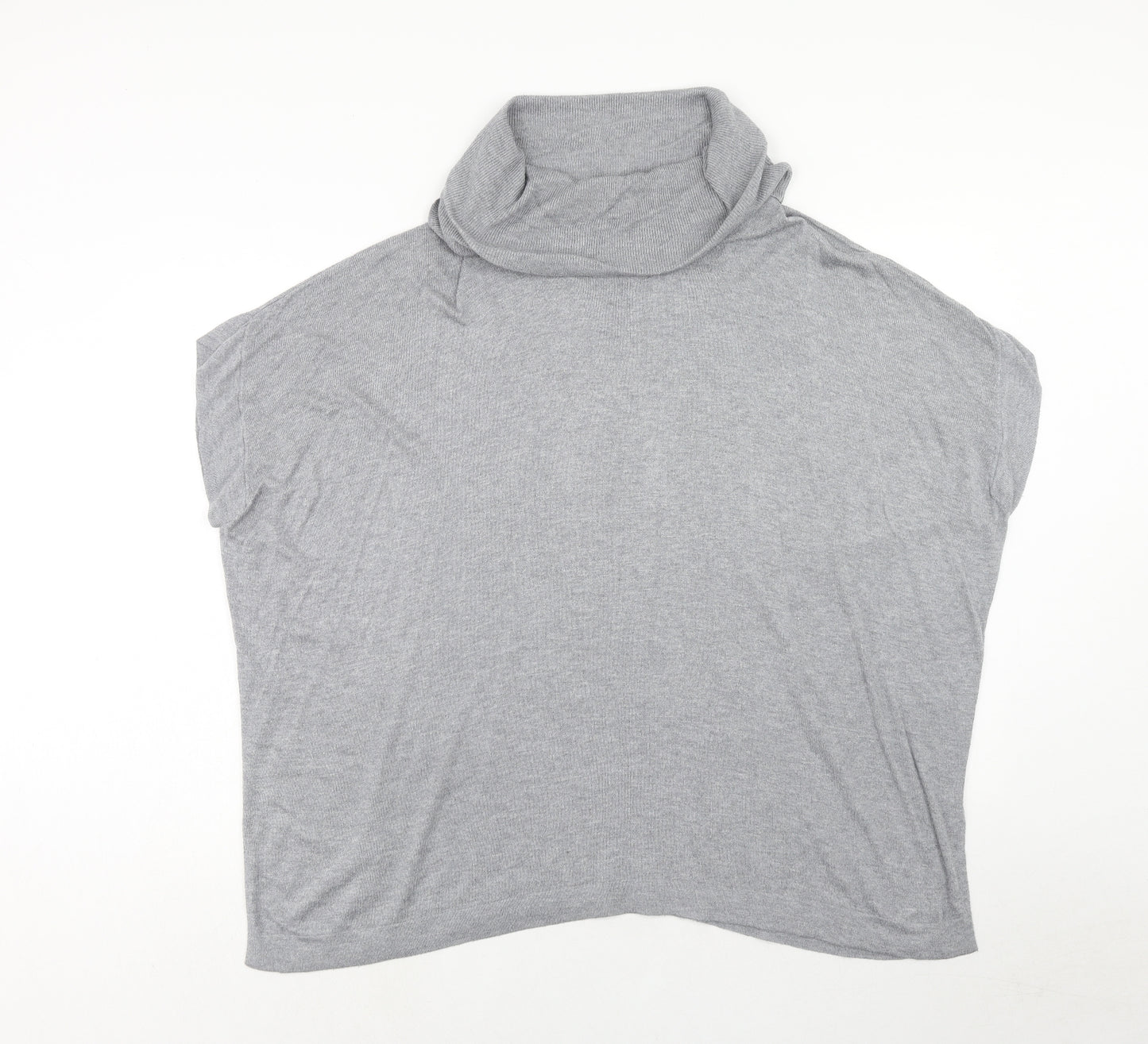 Papaya Womens Grey Roll Neck Viscose Pullover Jumper Size L