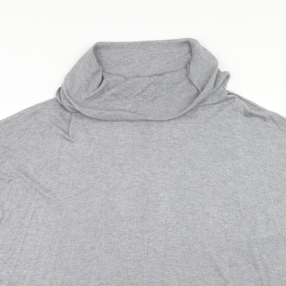 Papaya Womens Grey Roll Neck Viscose Pullover Jumper Size L