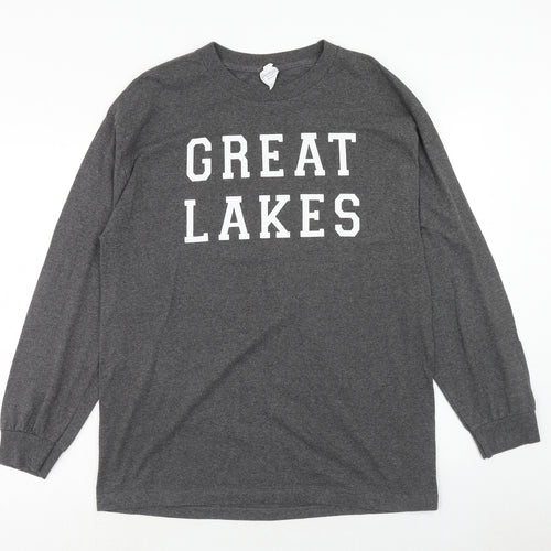 Alstyle Apparel & Activewear Mens Grey Polyester Pullover Sweatshirt Size L - Great Lakes