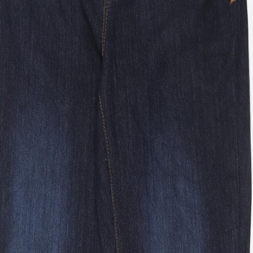 Preworn Womens Blue Cotton Straight Jeans Size 14 Regular Zip