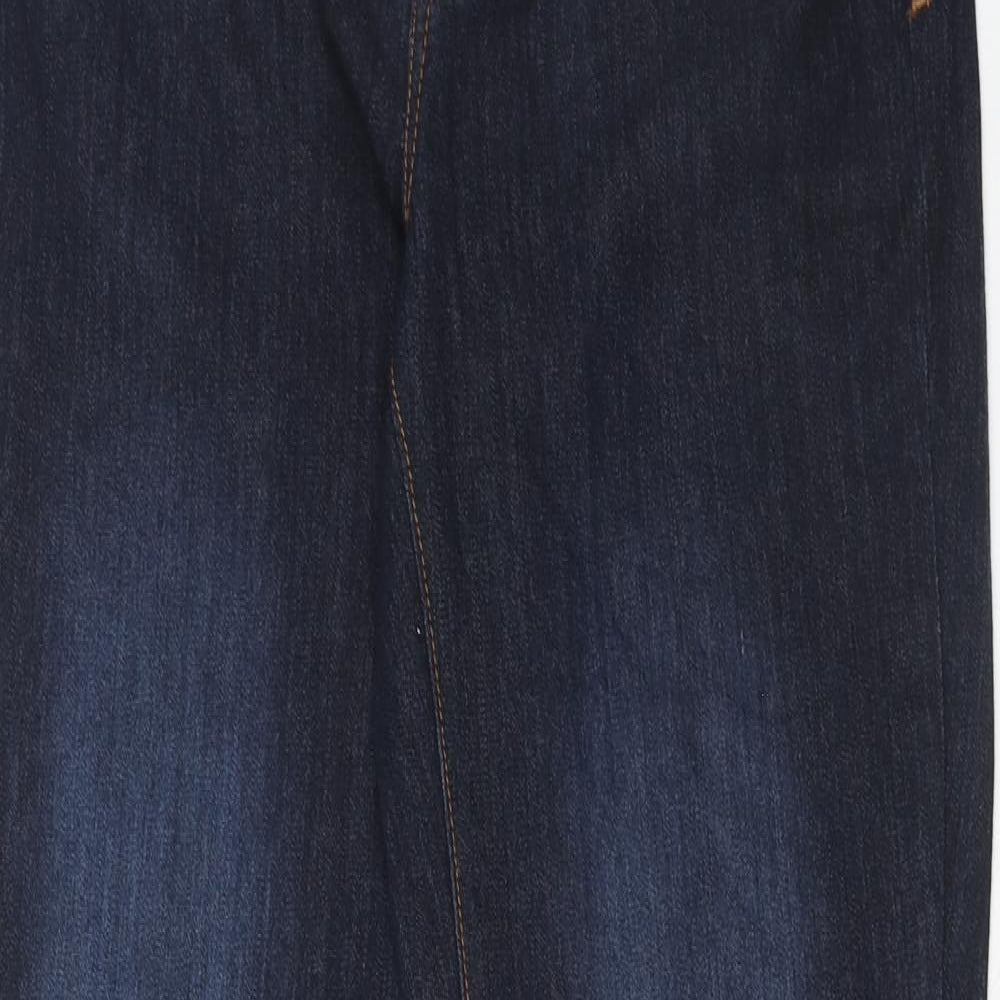 Preworn Womens Blue Cotton Straight Jeans Size 14 Regular Zip