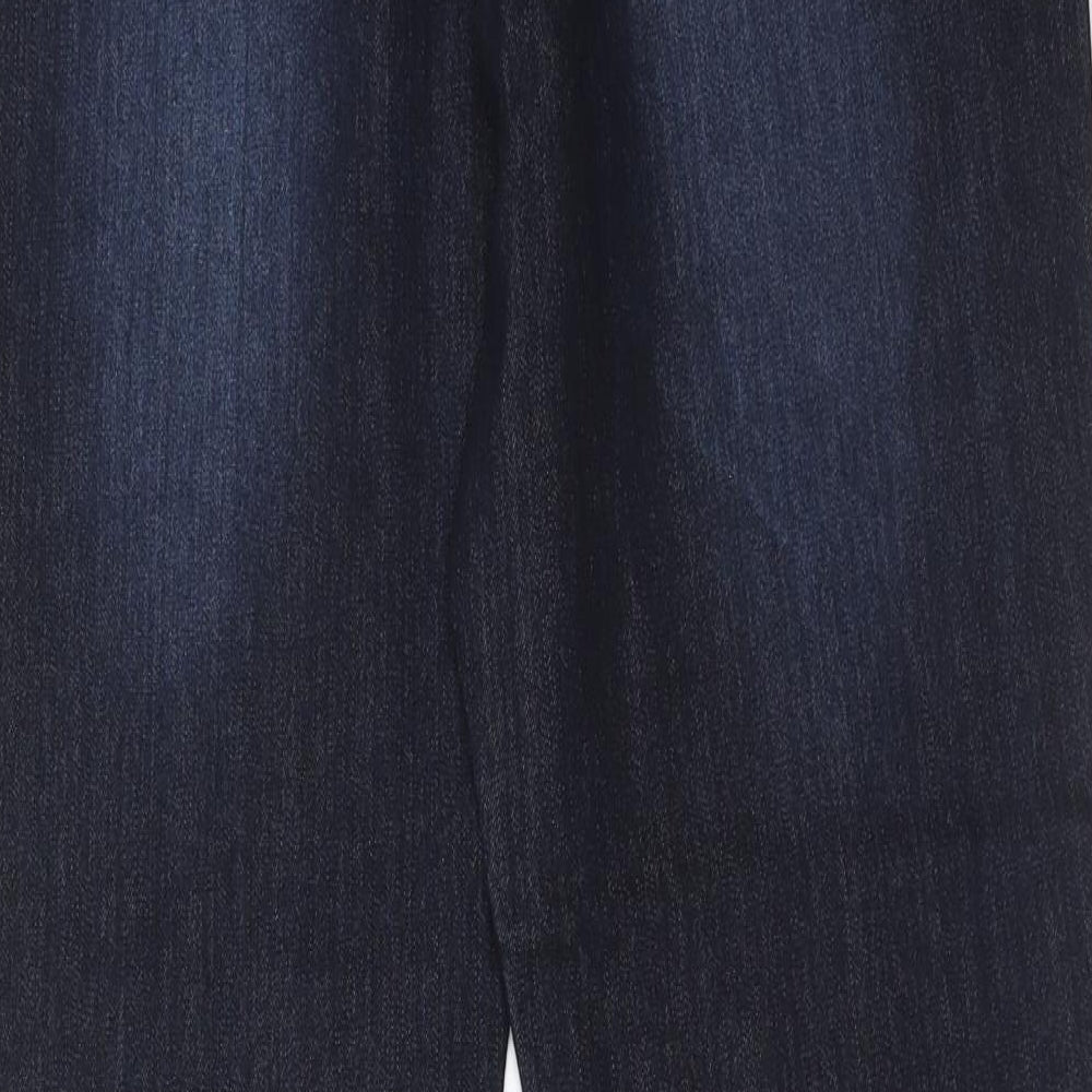 Preworn Womens Blue Cotton Straight Jeans Size 14 Regular Zip
