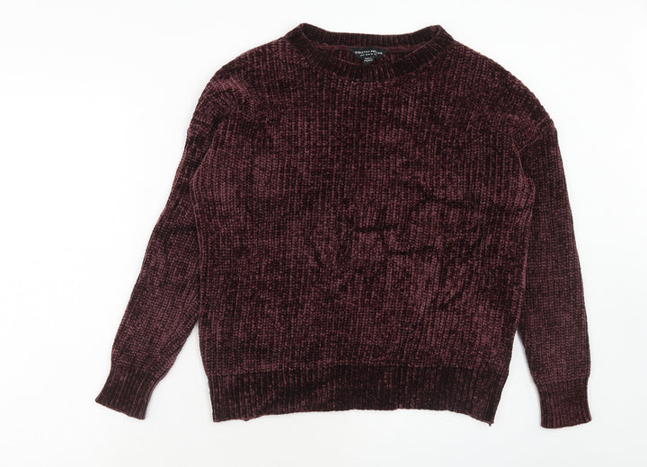 Dorothy Perkins Womens Purple Round Neck Polyester Pullover Jumper Size 10