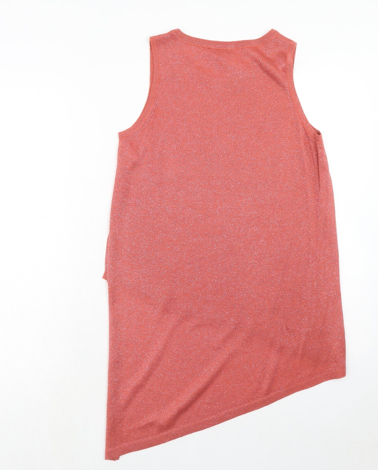 River Island Womens Pink Cotton Basic Tank Size 10 Round Neck - Asymmetric