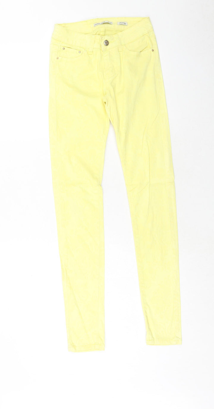 Ashley Baby Womens Yellow Cotton Skinny Jeans Size 6 Regular Zip