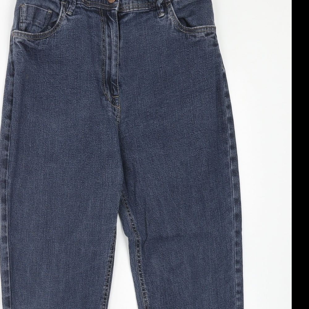 Anthology Womens Blue Cotton Straight Jeans Size 30 in Regular Zip