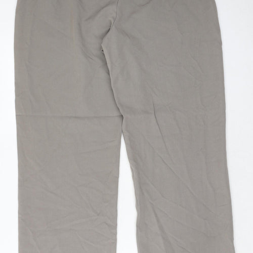 VINCI Womens Grey Polyester Trousers Size 16 Regular Zip