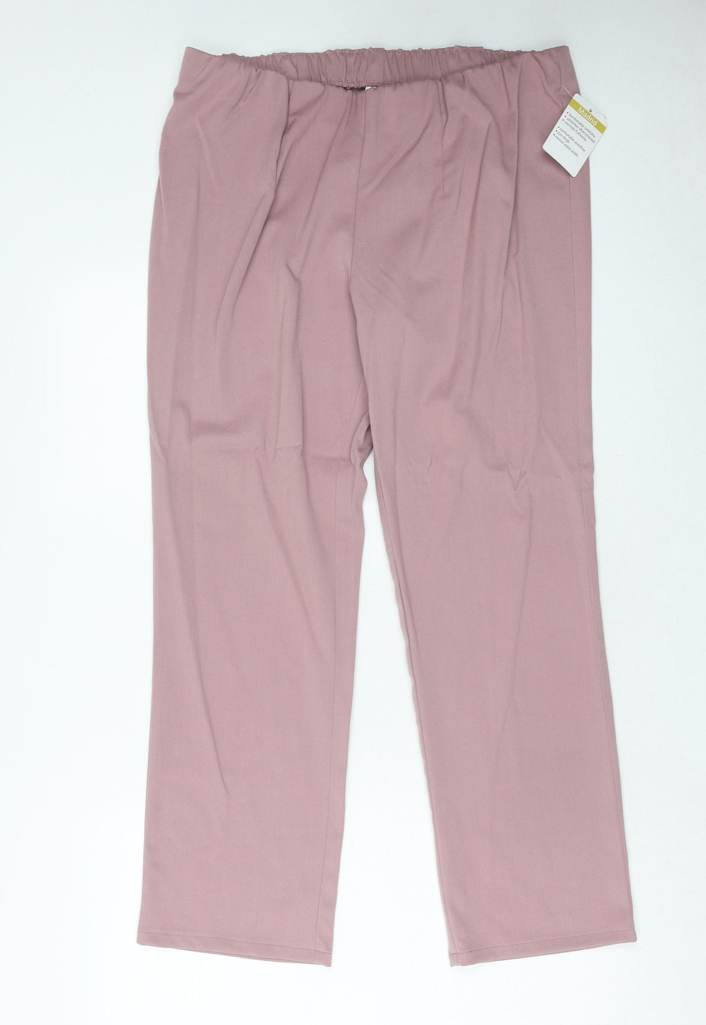 Madrid Womens Pink Polyester Sweatpants Trousers Size 20 Regular