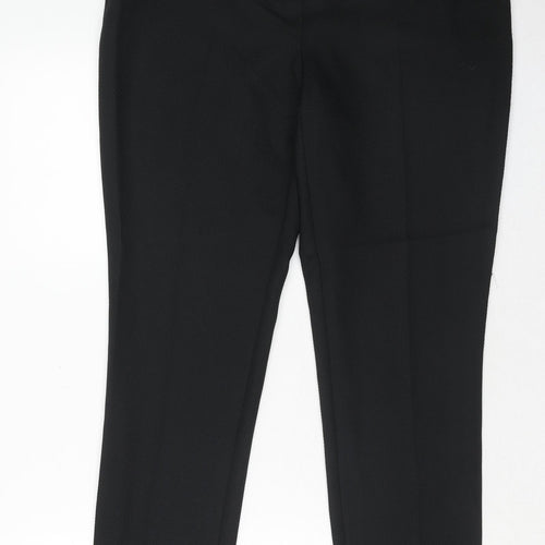 Peacocks Womens Black Polyester Dress Pants Trousers Size 12 Regular Hook & Eye