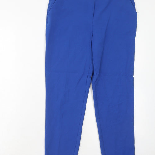 Oasis Womens Blue Polyester Chino Trousers Size 8 Regular Hook & Eye