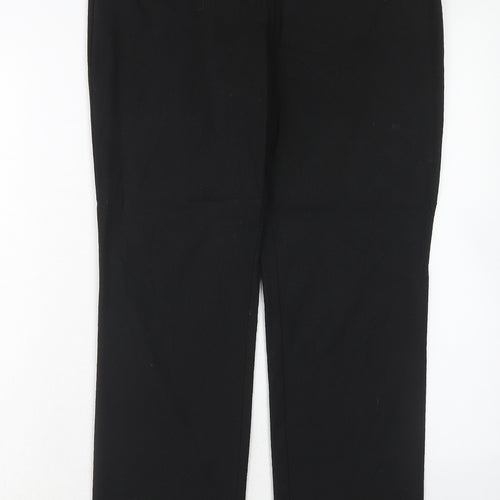 Marks and Spencer Womens Black Polyester Dress Pants Trousers Size 12 Slim Hook & Eye