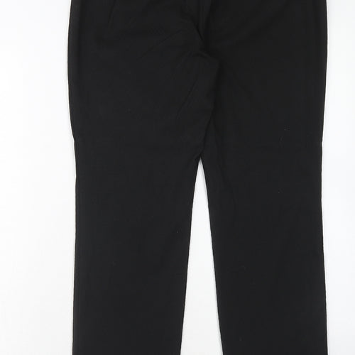 Marks and Spencer Womens Black Polyester Dress Pants Trousers Size 12 Slim Hook & Eye
