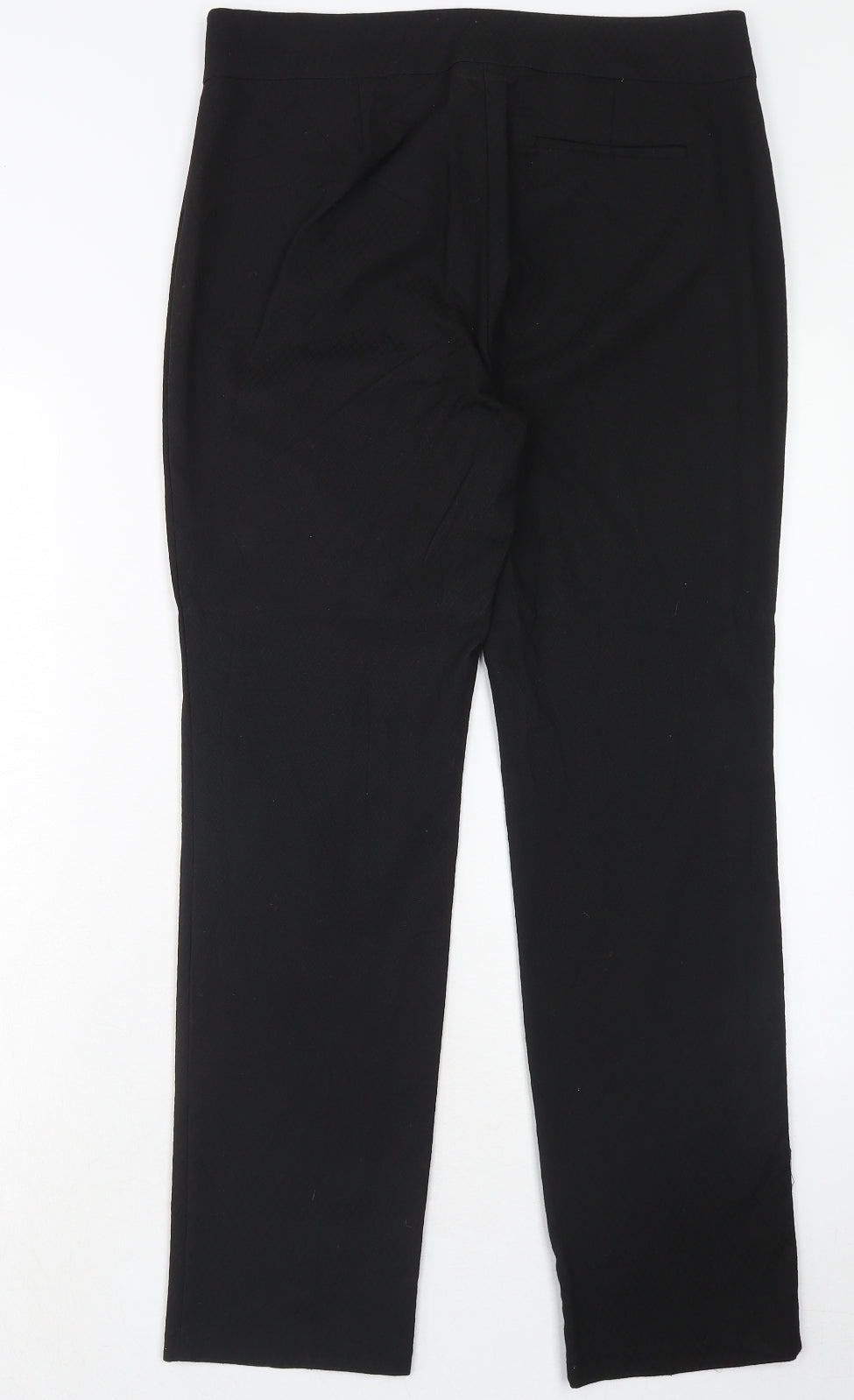 Marks and Spencer Womens Black Polyester Dress Pants Trousers Size 12 Slim Hook & Eye