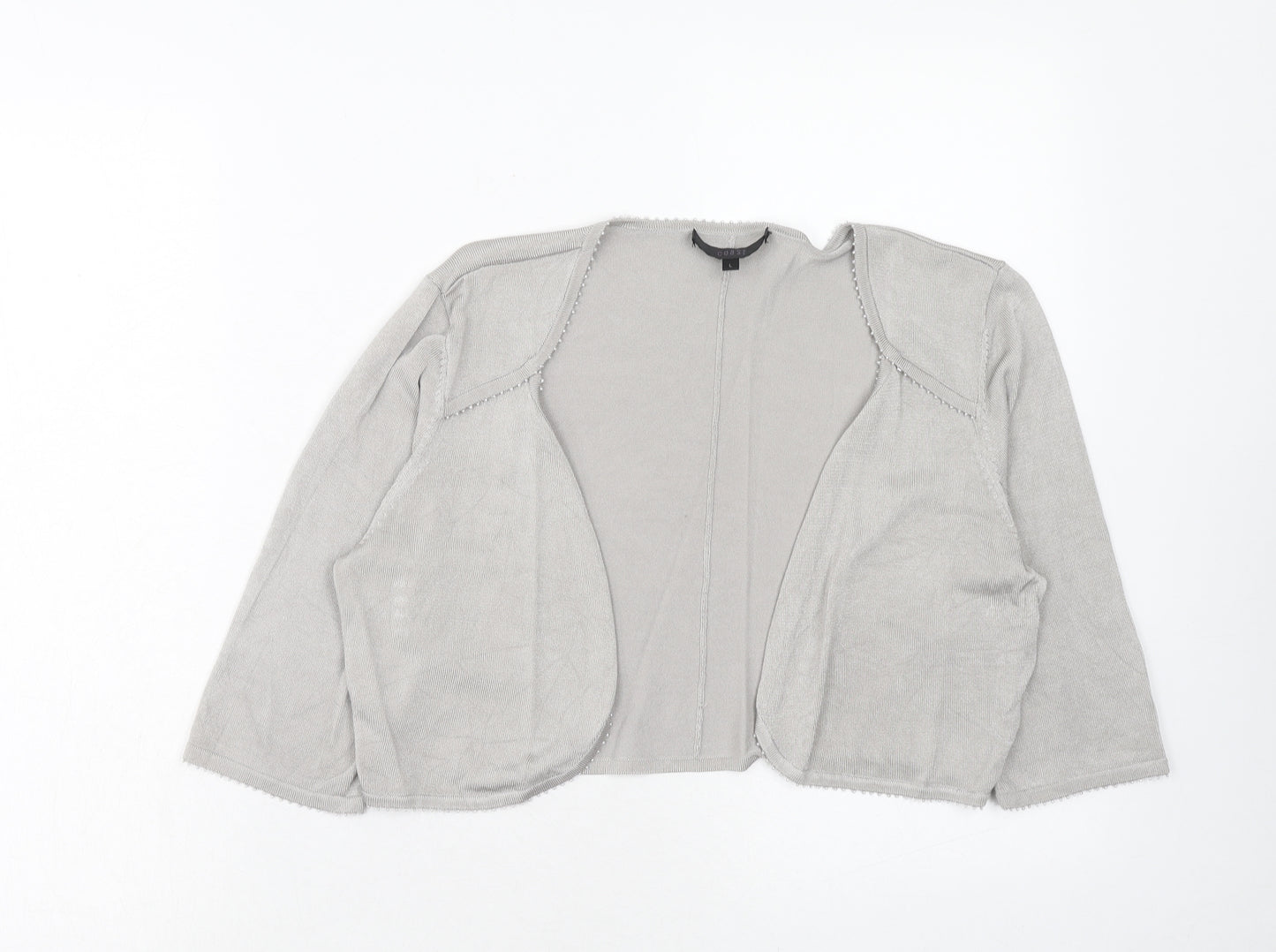 Coast Womens Grey V-Neck Viscose Cardigan Jumper Size L