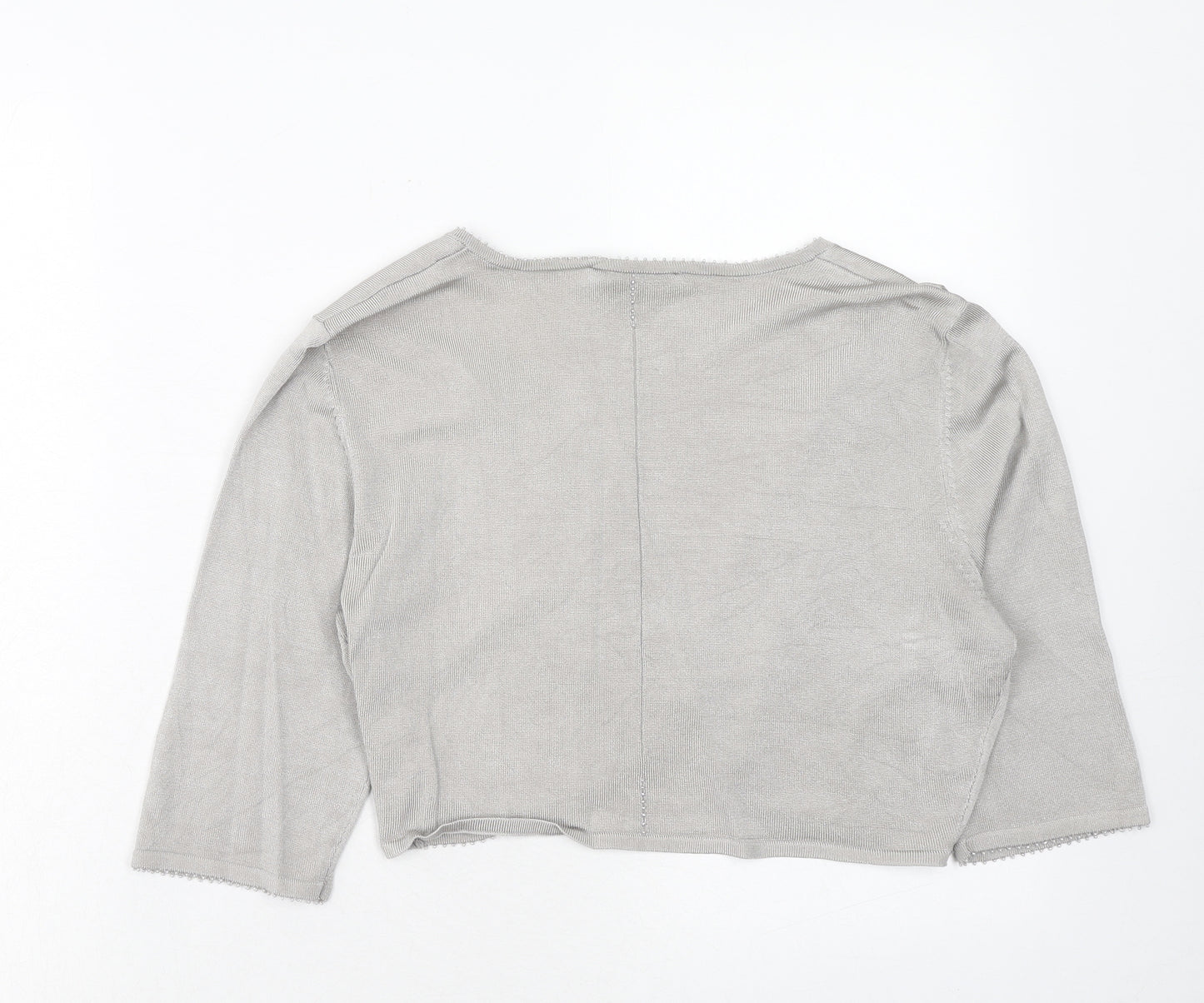 Coast Womens Grey V-Neck Viscose Cardigan Jumper Size L