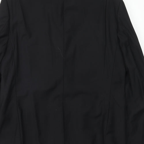 Fellini Mens Black Wool Jacket Suit Jacket Size 40 Regular