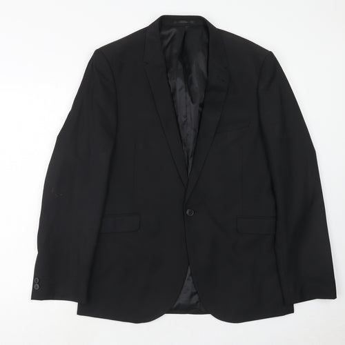 Matalan Mens Black Polyester Jacket Suit Jacket Size 42 Regular