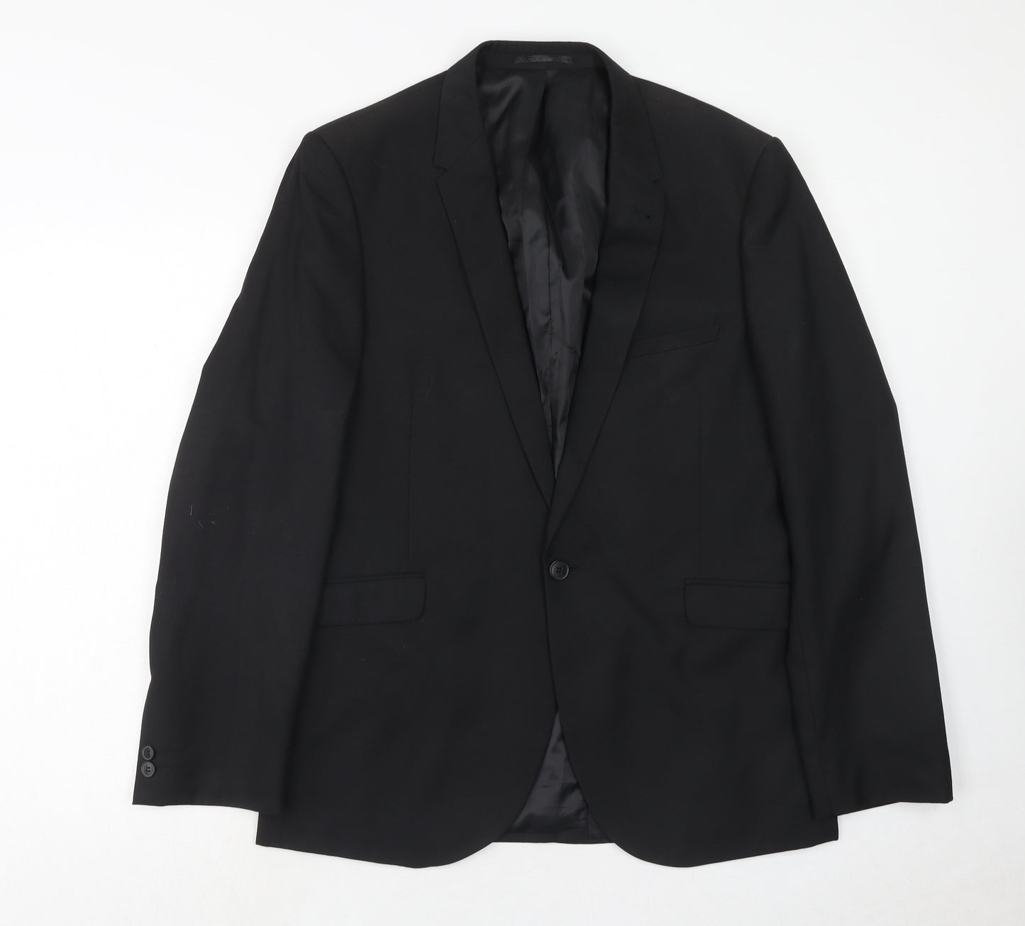 Matalan Mens Black Polyester Jacket Suit Jacket Size 42 Regular