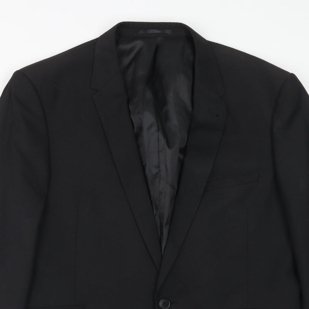 Matalan Mens Black Polyester Jacket Suit Jacket Size 42 Regular